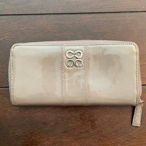 Patent leather gray coach wallet
